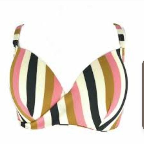 Shade & Shore Striped Multicolor Bikini Top - Picture 3 of 5